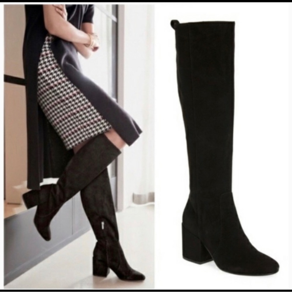 Women's Sam Edelman Thora Tall Knee High Boots chunky Heel | size 9.5 | black